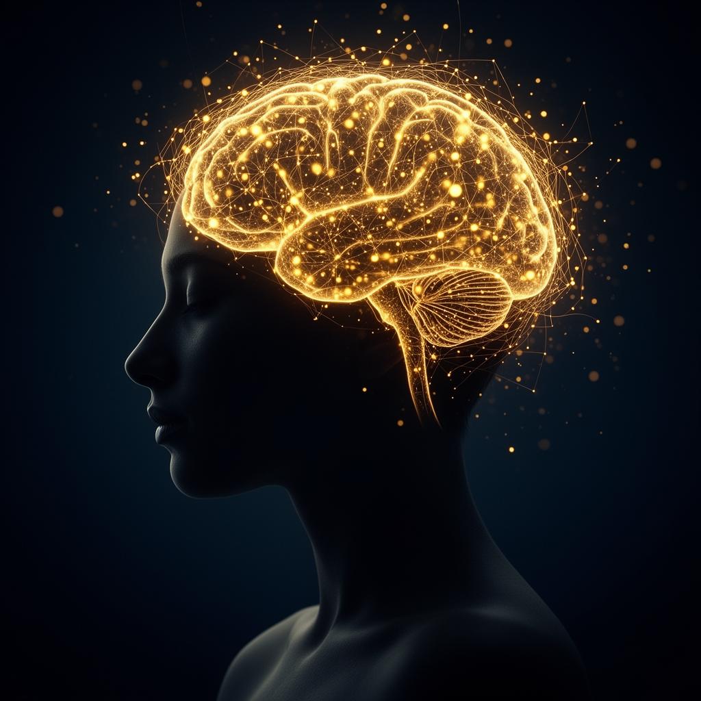Illuminated brain visualization representing nervous system mastery
