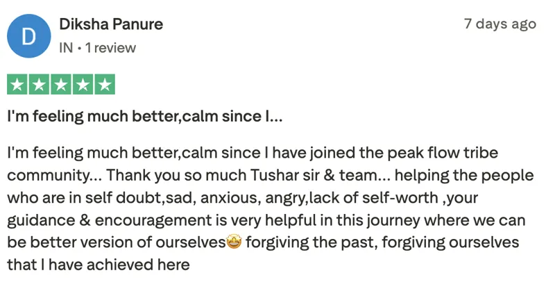 Trustpilot review from Diksha Panure