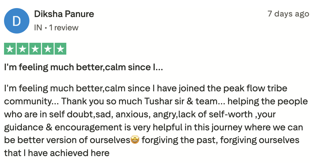 Trustpilot review from Diksha Panure