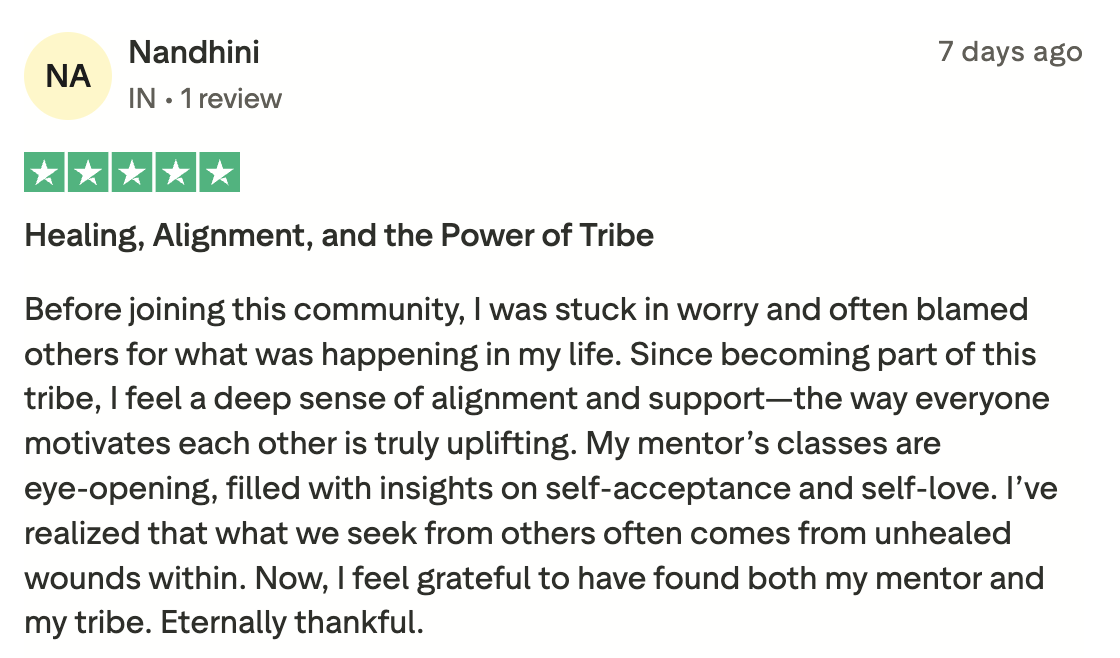 Trustpilot review from Nandhini