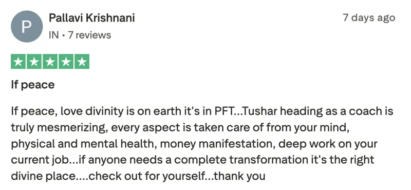 Trustpilot review from Pallavi Krishnani