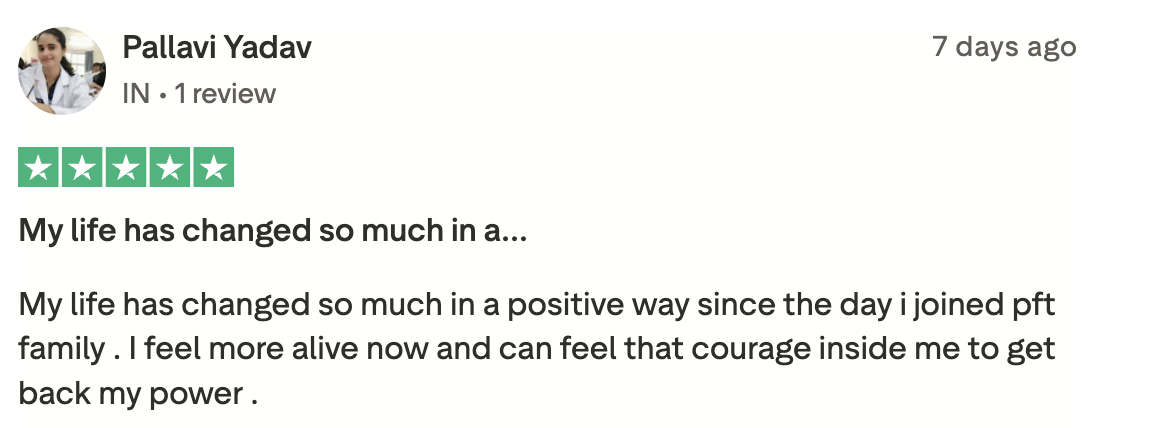 Trustpilot review from Pallavi Yadav