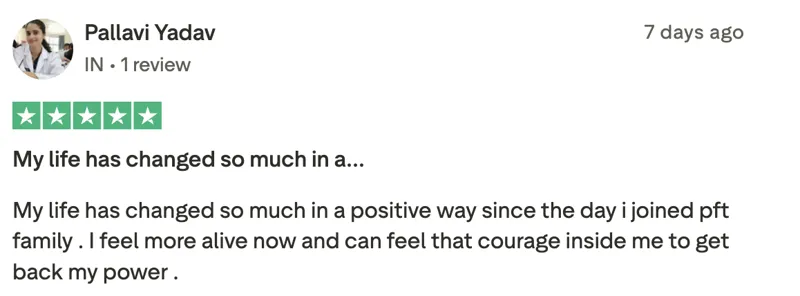 Trustpilot review from Pallavi Yadav